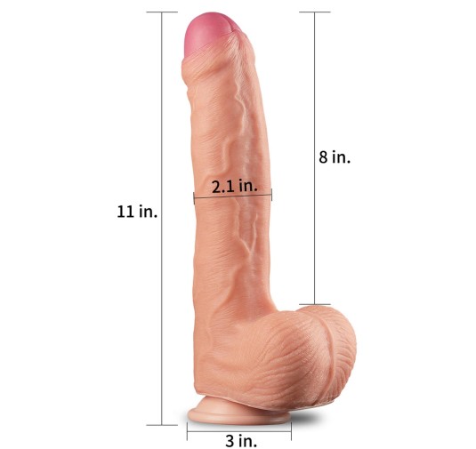 Giętkie realistyczne dildo z przyssawką penis 28cm